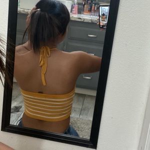 stripped halter top
